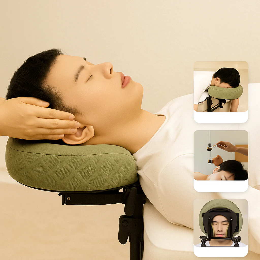 Bed-Mounted Ergonomic Home Massage Face Bracket - Image 3