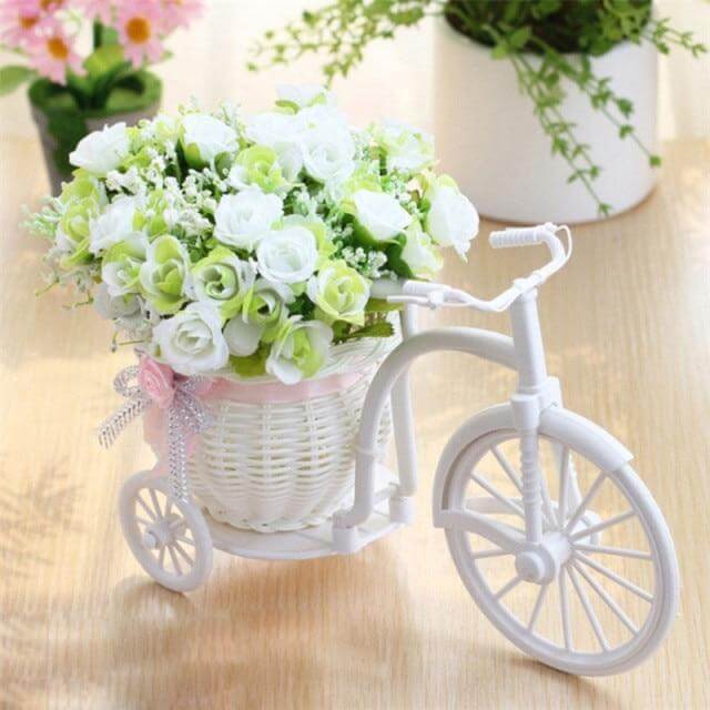 Bike Flower Basket Vase Decor - Image 2