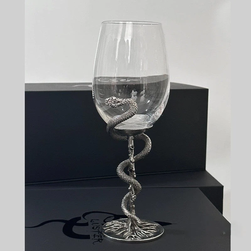 Black Snake Sculpted Wine Glass - Image 9
