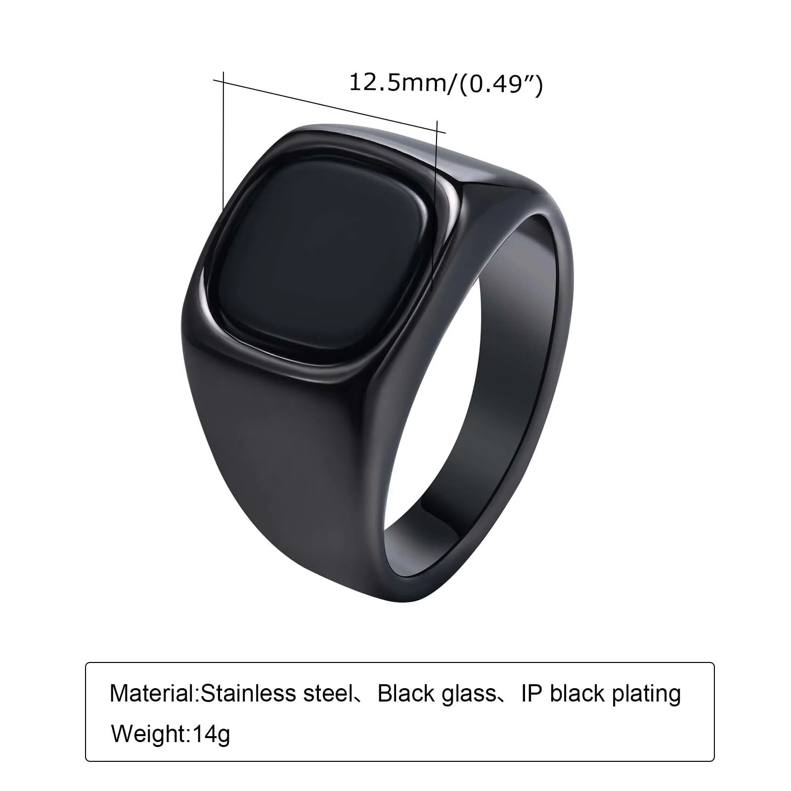 Black Storm Stone Stainless Steel Ring - Image 5