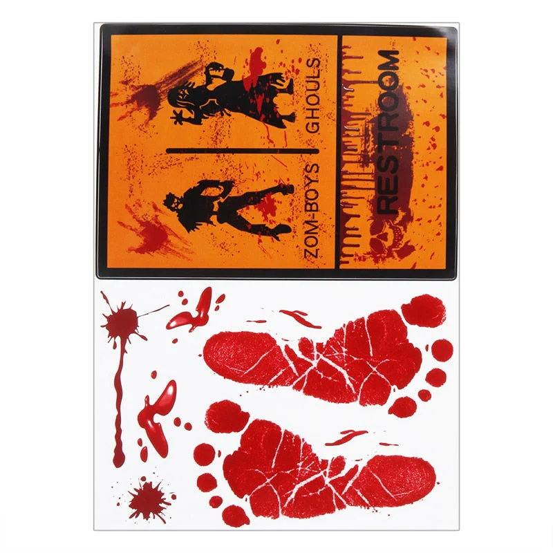 Bloody Handprint Stickers Halloween Decor - Image 14
