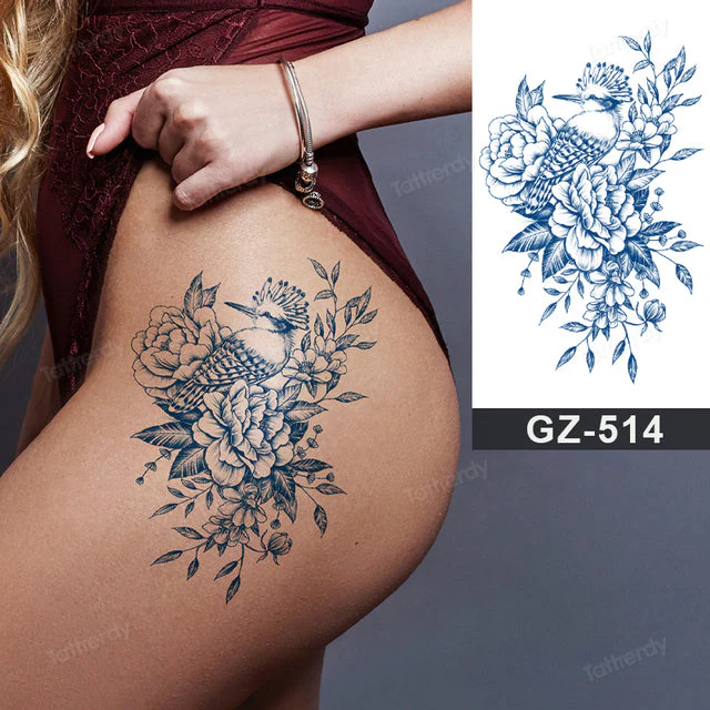Blooming Flower Orchid Semi-Permanent Temporary Tattoo - Image 31