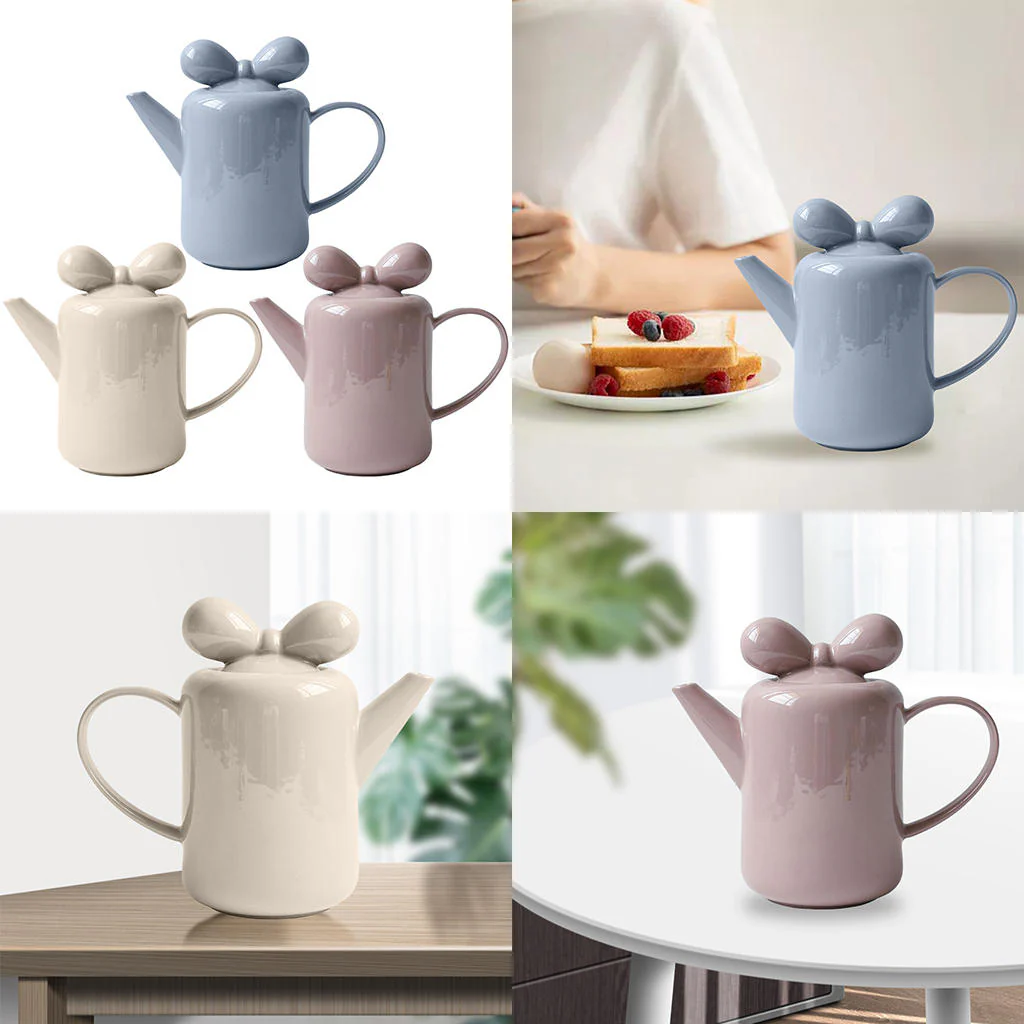 Bow Knot Design Porcelain Tea Pot - Image 2
