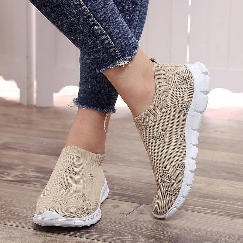Breathable Slip on Knit Running Shoes - Image 5
