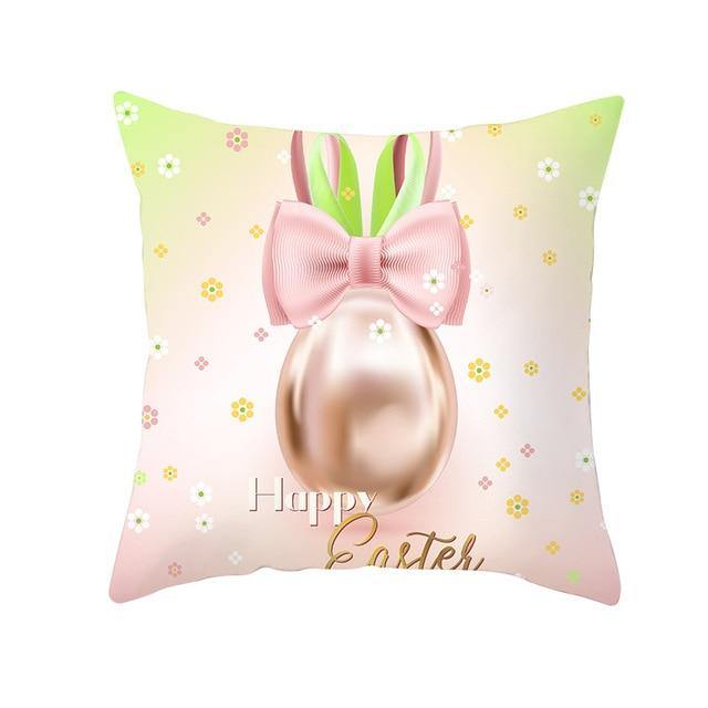 Bunny Easter Eggs Cotton Pillowcase - Image 6