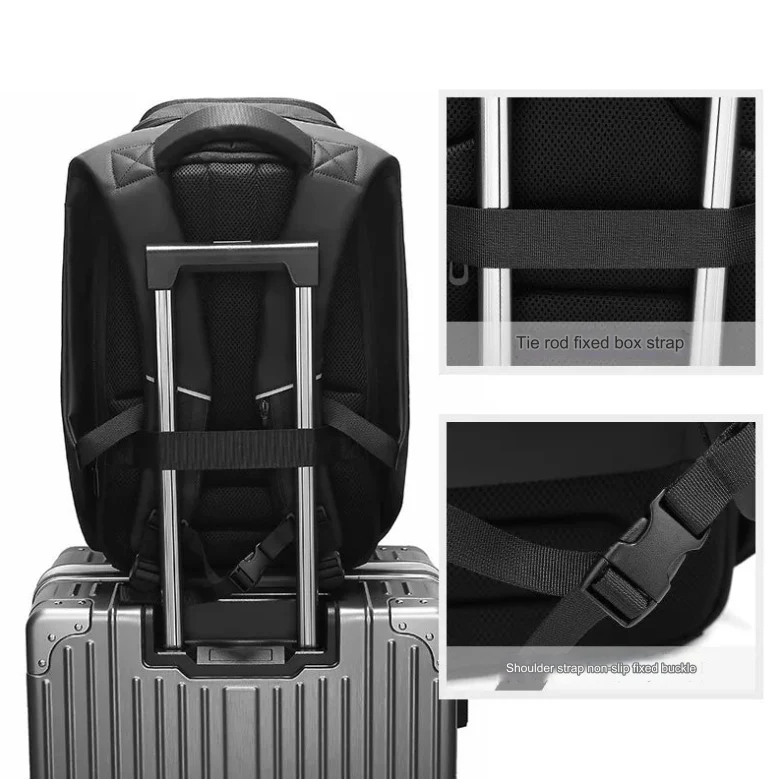 Business Travel RFID Blocking Pocket Multi-Layer Backpack - Image 2