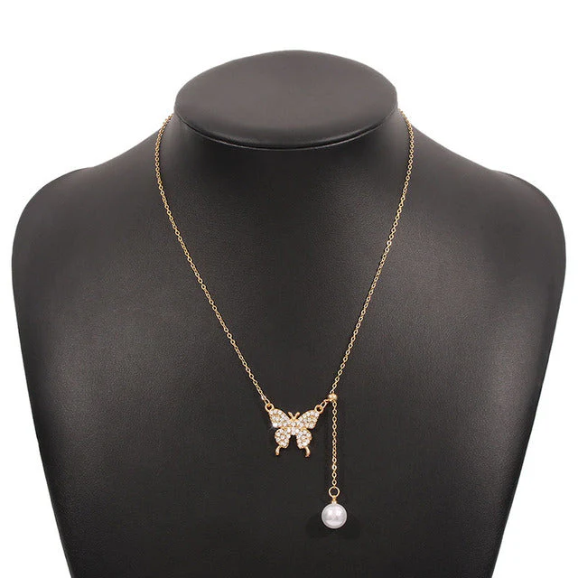 Butterfly Pendant Zircon Necklace - Image 5