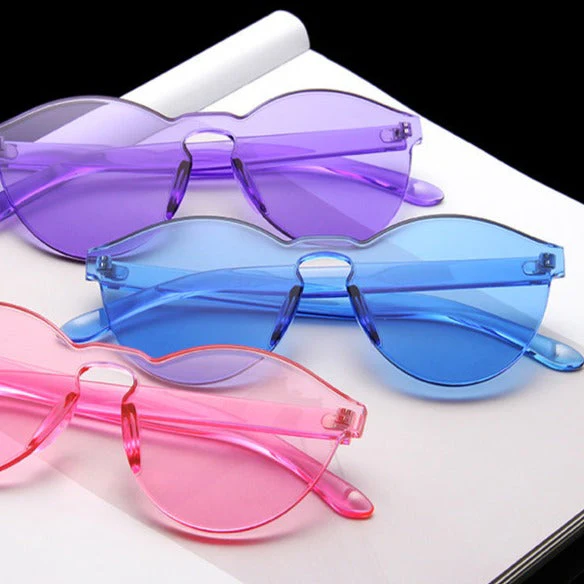 Candy color Transparent Sunglasses - Image 3
