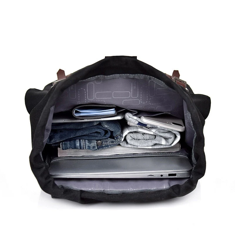 Canvas Unisex Large Capacity Retro Backpack - Image 3
