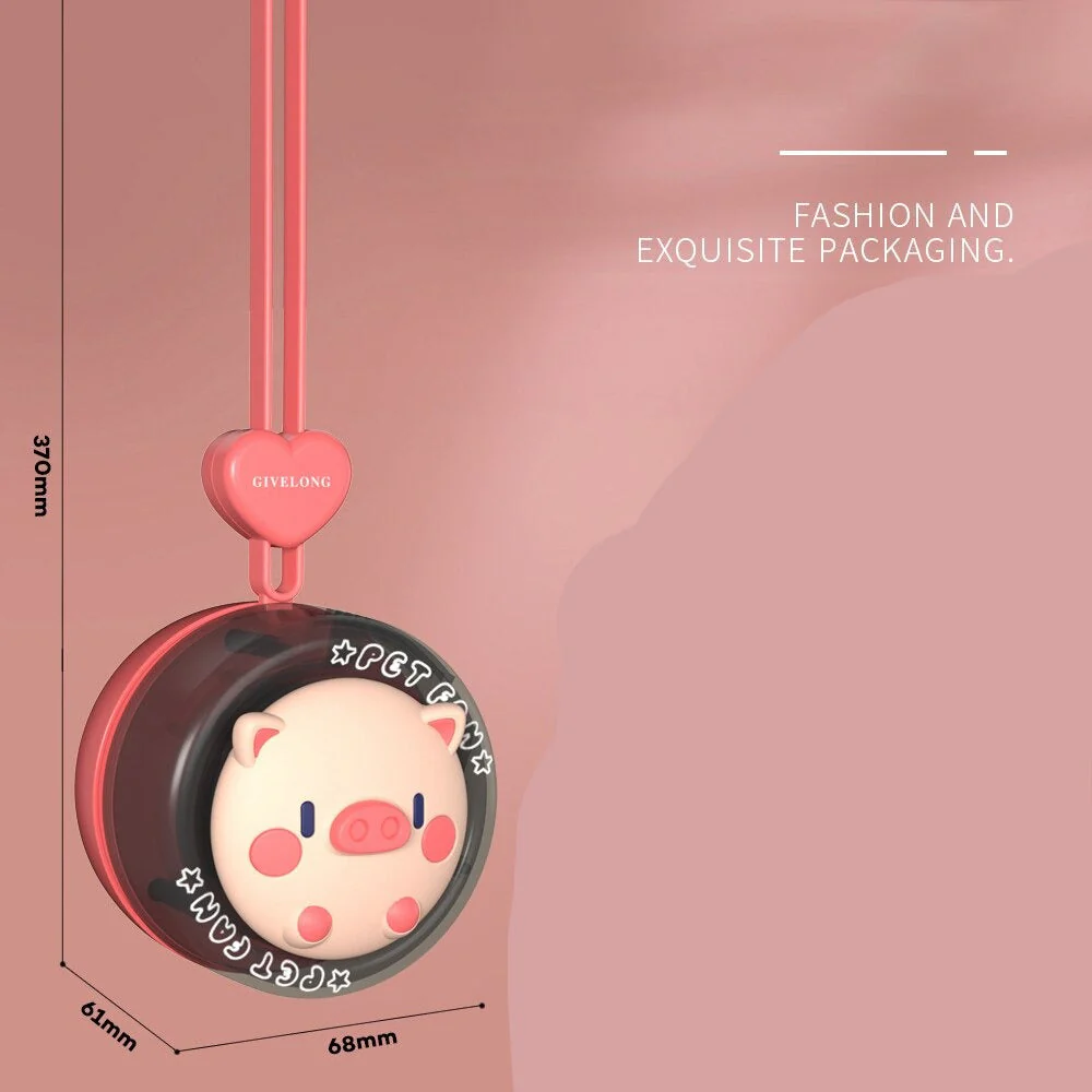 Cartoon Animal Mini Kids Neck Fan - Image 6