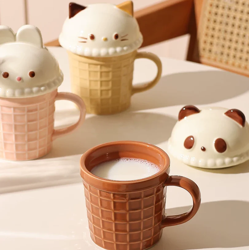 Cartoon Ice Cream Animal Ceramic Mug - Image 4
