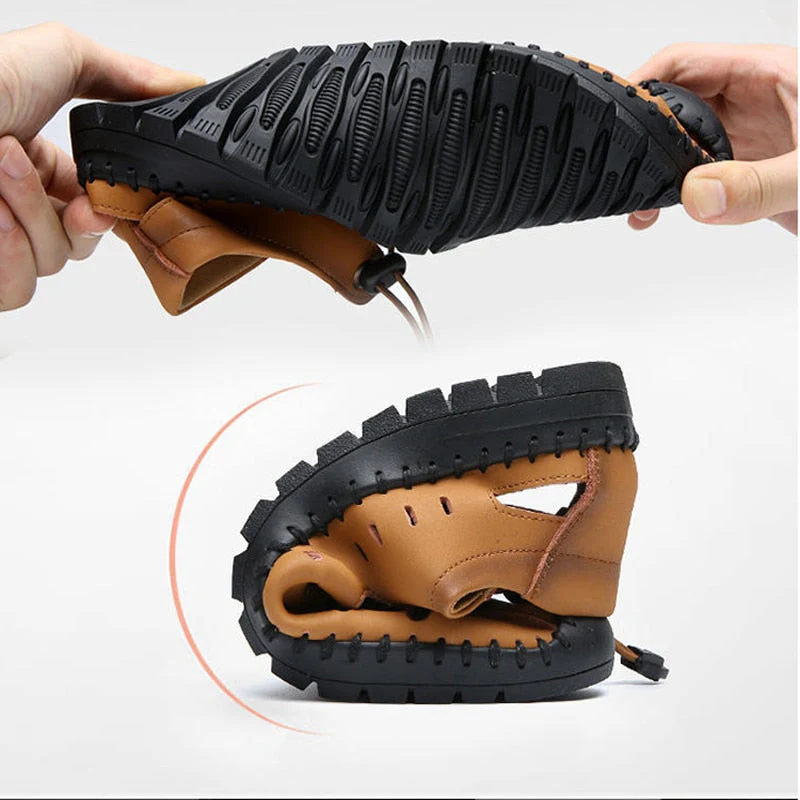 Casual Beach Flexible Leather Sandal - Image 8