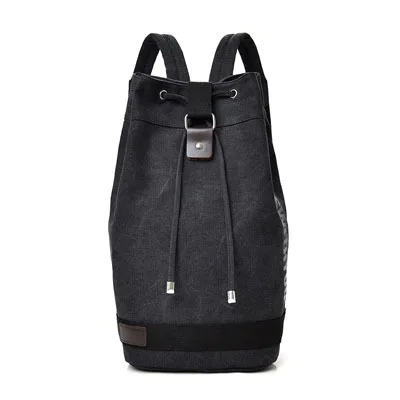 Casual Canvas Travel Bucket Backpack - Image 8