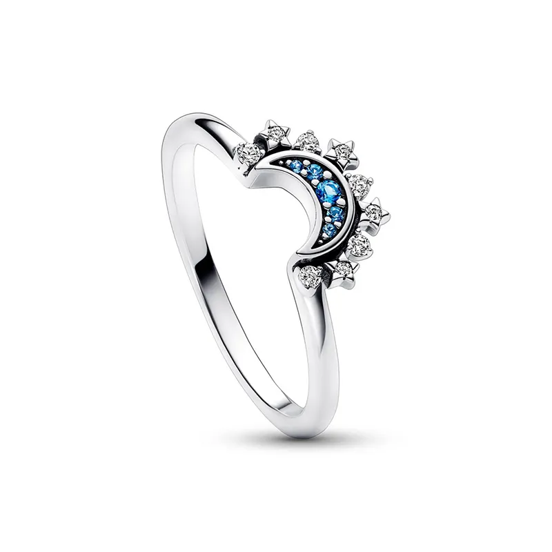 Celestial Sun and Moon Charm Sparkling Ring - Image 8