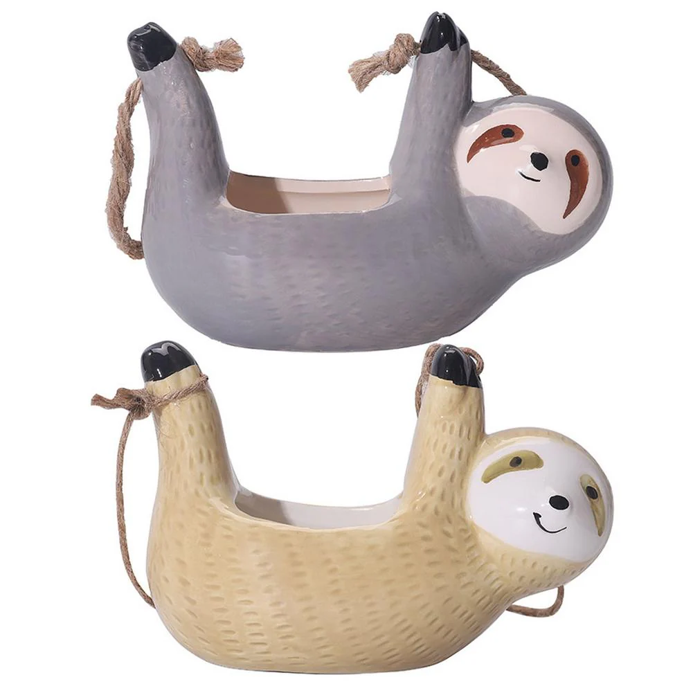 Ceramic Happy Sloth Flower Pot - Image 6