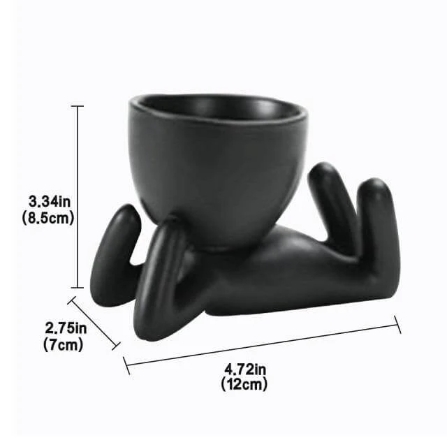 Ceramic Mini Grass Hair Pot - Image 2