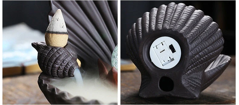 Ceramic Shell Incense Holder Led Lamp - Image 11