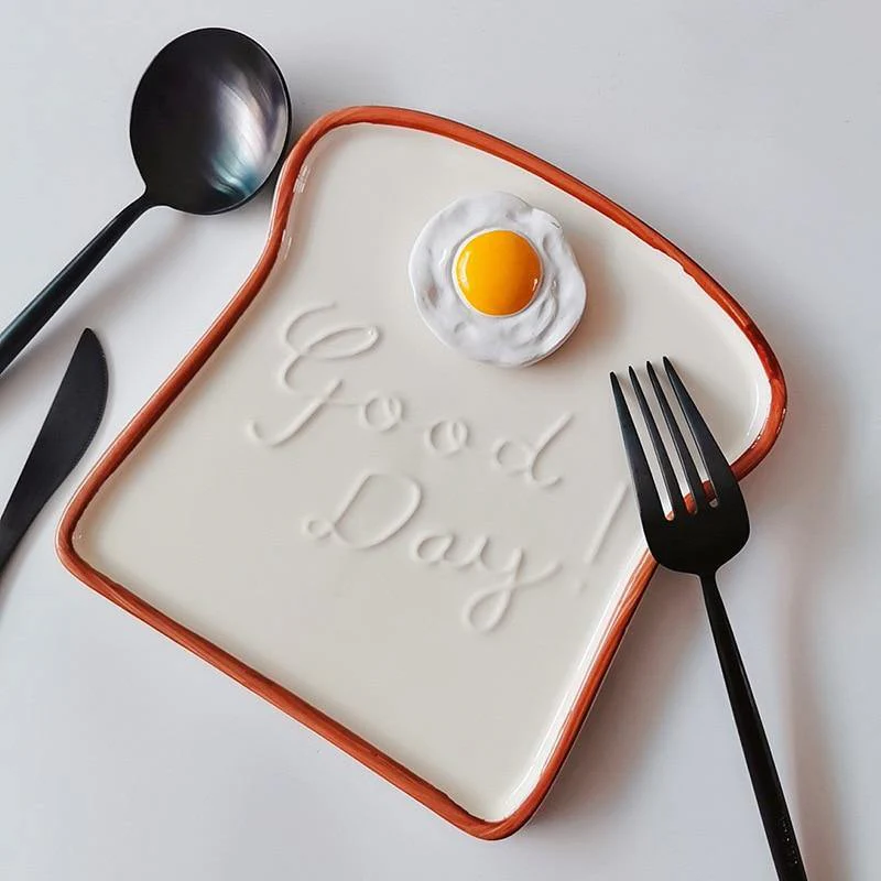 Ceramic Toast Breakfast Plate - Image 8