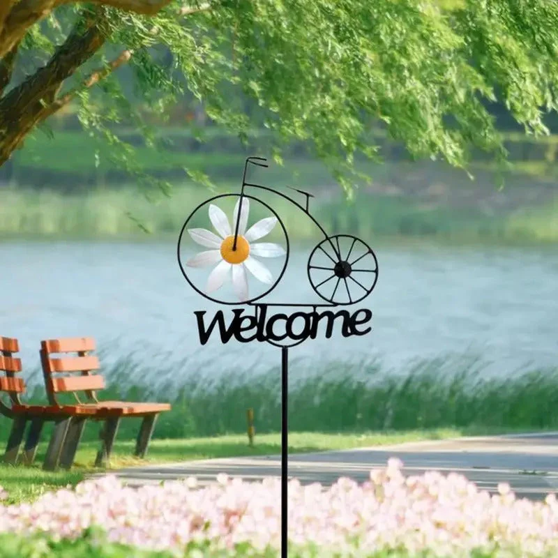 Charming Bicycle Welcome Windmill - Image 2