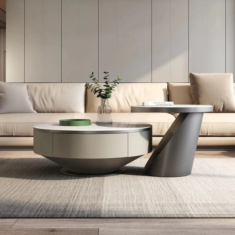 Chich Stone Elegant Modern Marble Coffee Table Set - Image 10