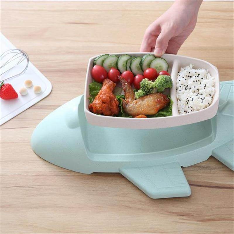 Children's Bamboo Aircraft Shape Tableware - Image 5