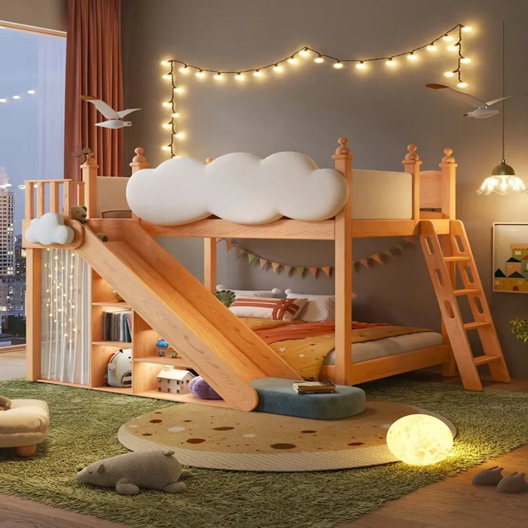 Cloud Castle Slide & Sleep Playhouse Kids Bed - Image 2