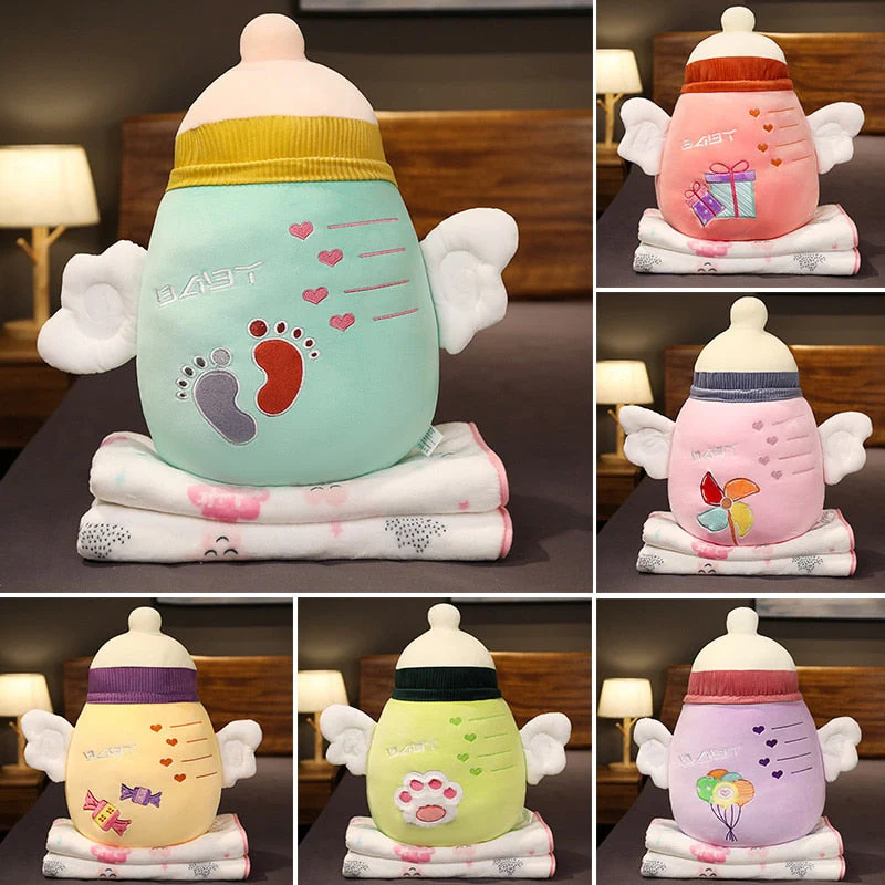 Colorful Cartoon Plush Cozy Pillow Blanket - Image 4