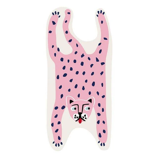 Colorful Cartoon Wild Animals Bedroom Rug - Image 4