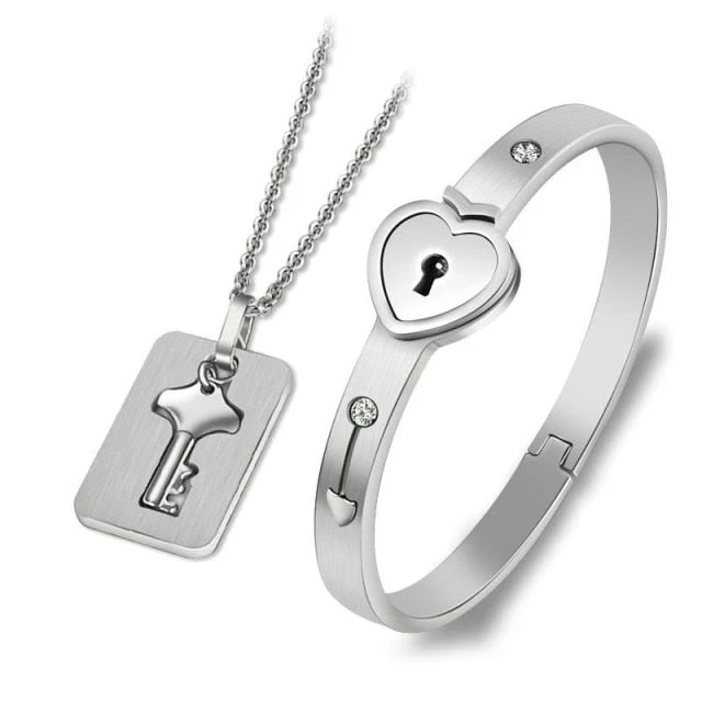 Couple Love Heart Lock Bracelet - Image 16