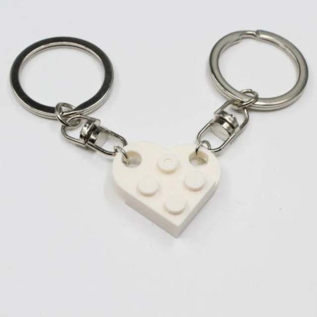 Couples Love Toy Brick Heart Keychain - Image 9