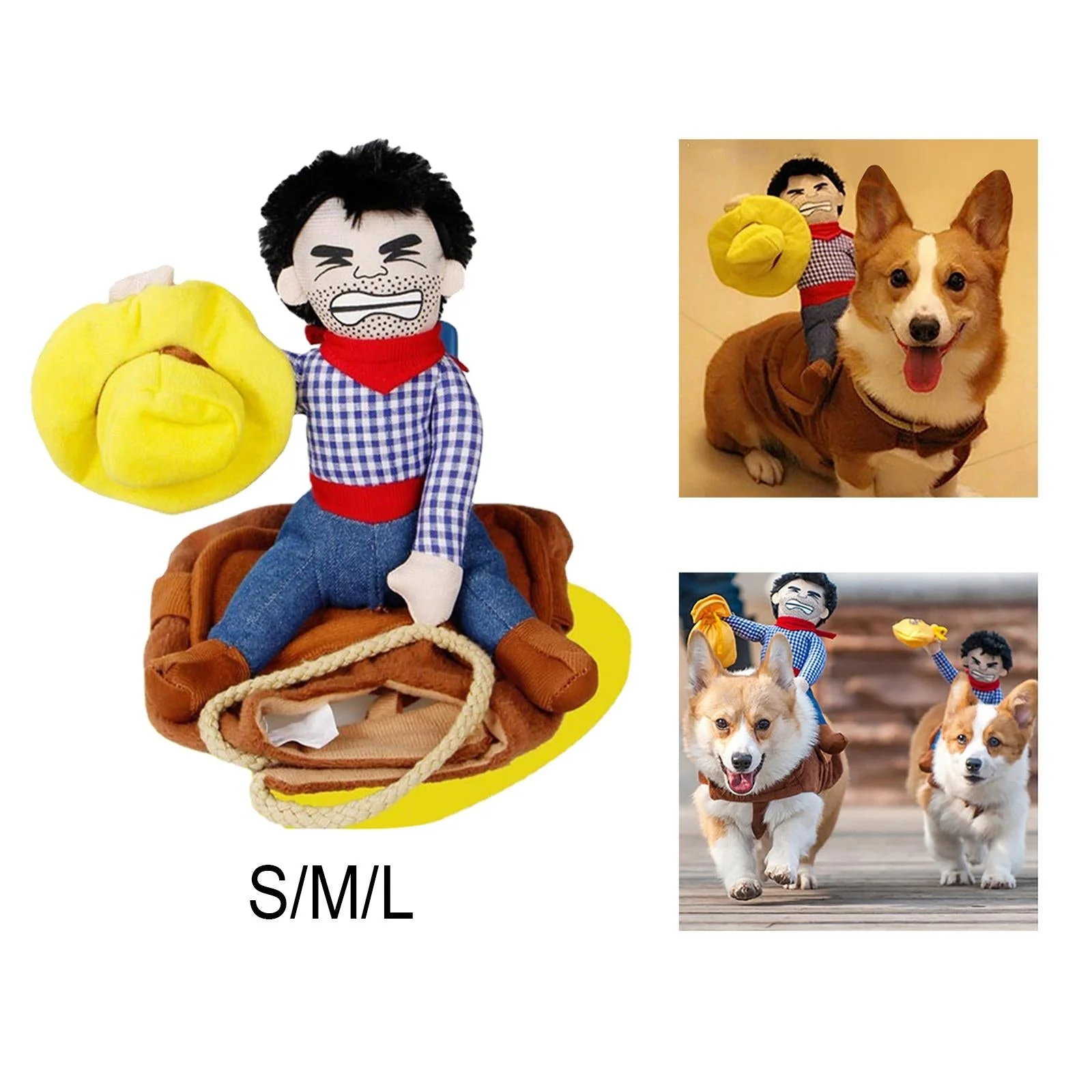 Cowboy Riding Horse Pet Costume - Image 3