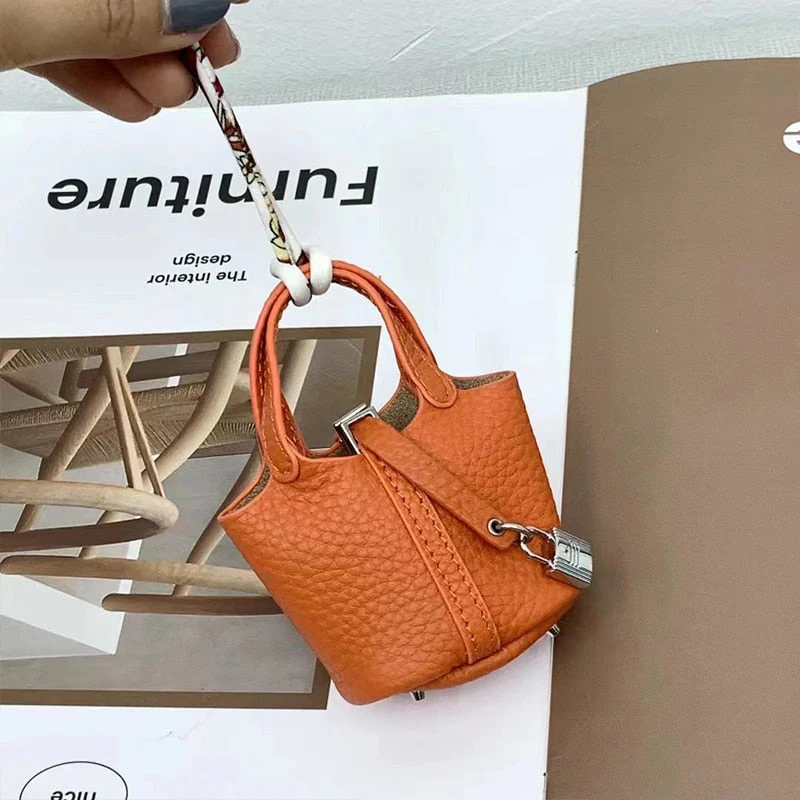 Cowhide Stylish Bag Airpods Case - Image 2