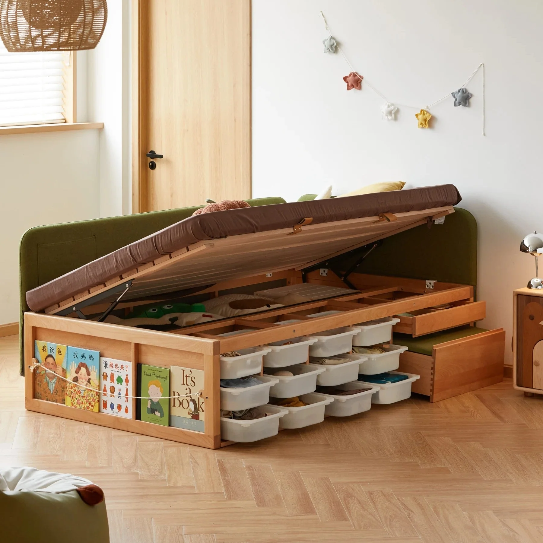 Cozy Corner Wooden Built-In Storage Children’s Bed - Image 3