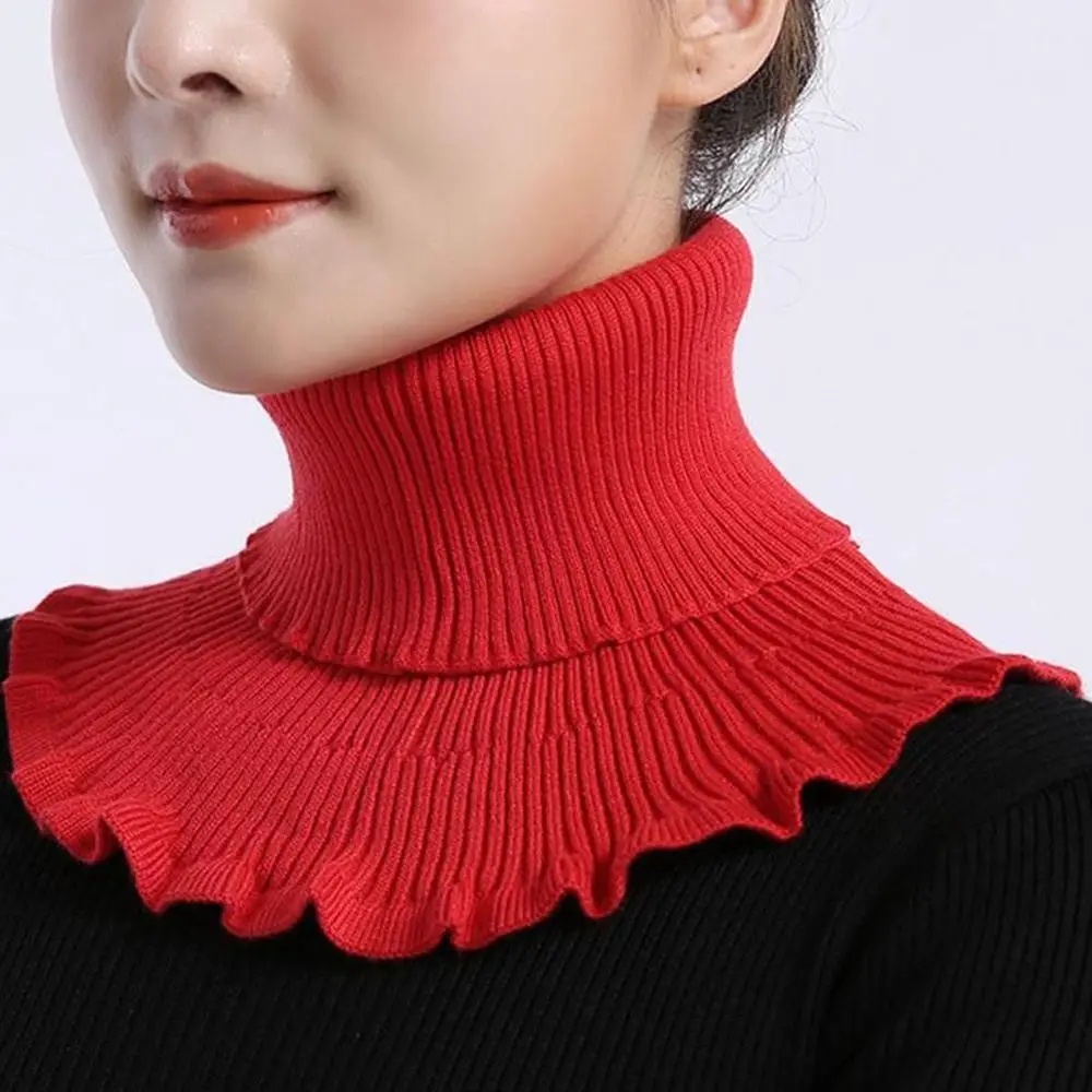 Cozy Knit Detachable Turtleneck Collar Scarf - Image 5