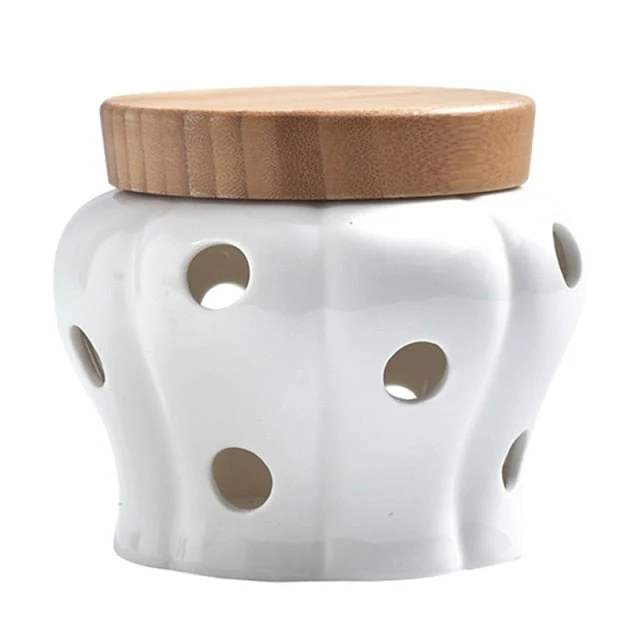 Creative Bamboo Lid Ceramic Storage Can - Image 7