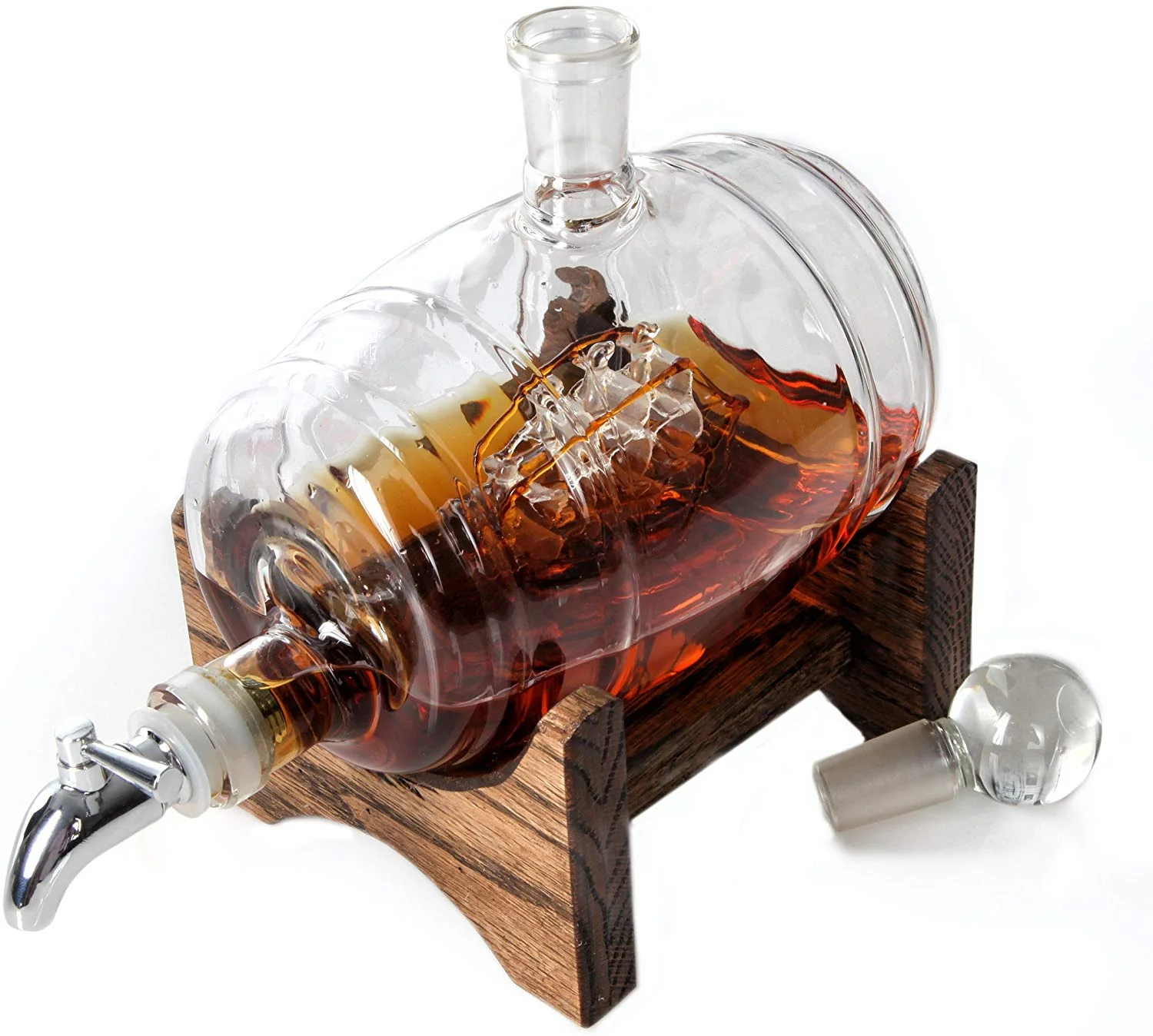 Creative Barrel Ship Whiskey Decanter - Image 9