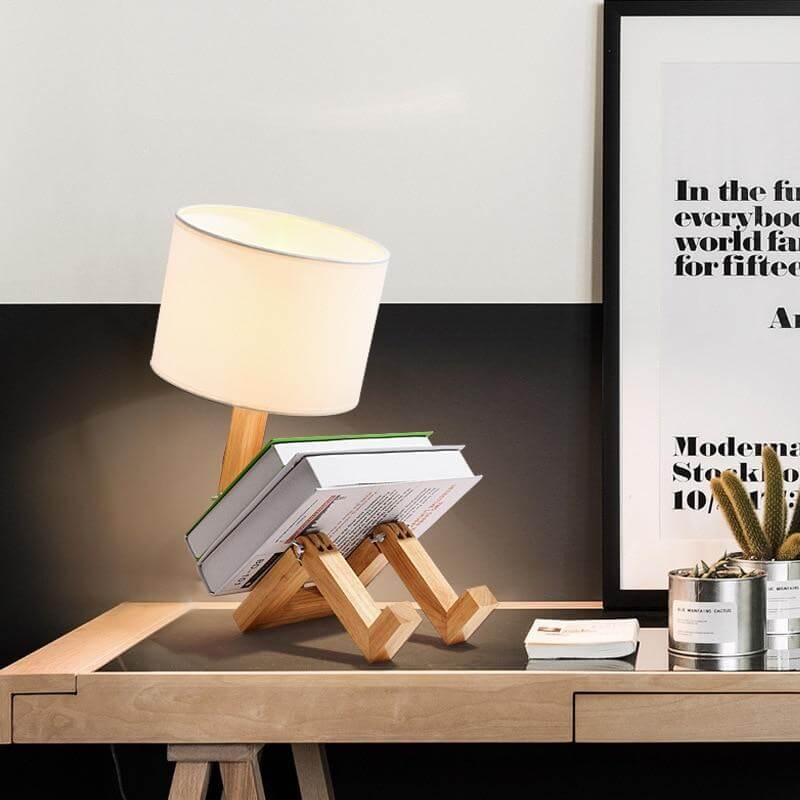 Creative Book Holder Robot Shape Table Lamp - Image 4