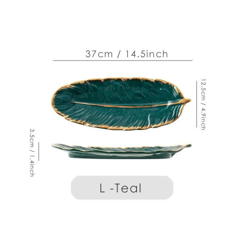 Creative Gold Color Ceramic Plate Set - Image 11