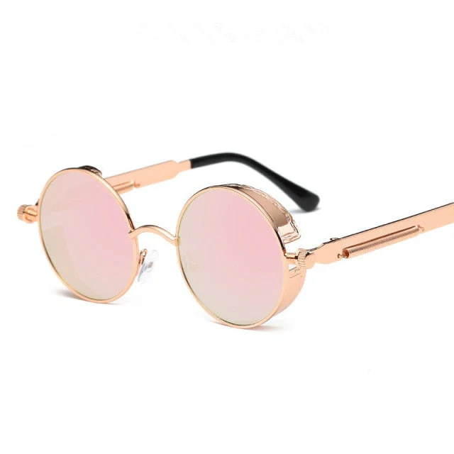 Creative Round Retro Round Metal Sunglasses - Image 4