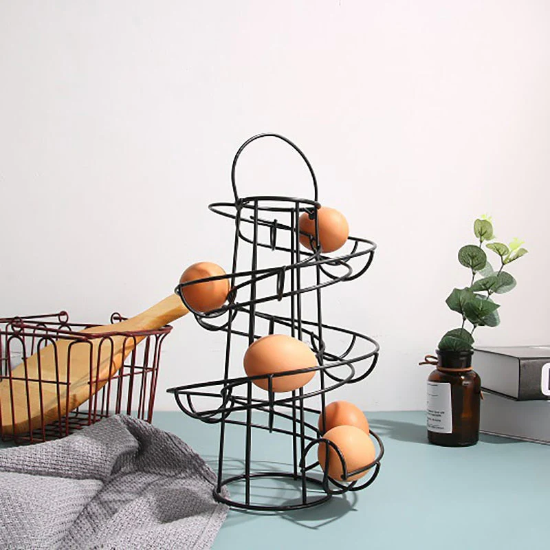 Creative Spiral Egg Dispenser Storage Rack - Image 4