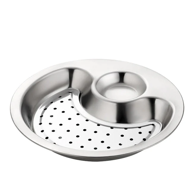 Creative Stainless Steel Double Breakfast Tray - Image 10