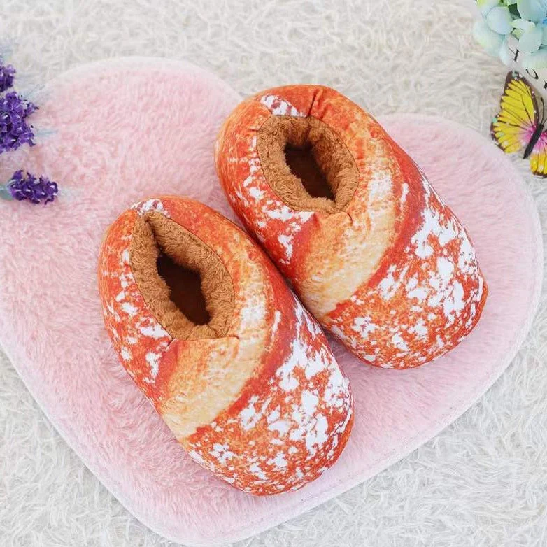 Creative Toast Bread Winter Slippers - Image 6