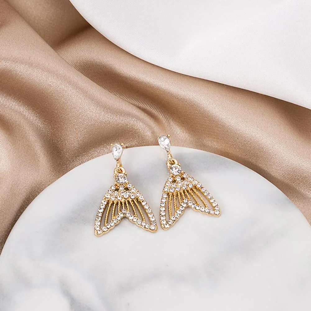 Crystal Fish Tail Earrings - Image 5