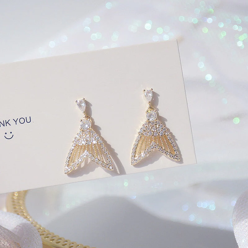 Crystal Fish Tail Earrings - Image 7