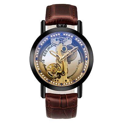 Crystal Mechanical Transparent Leather Watch - Image 13