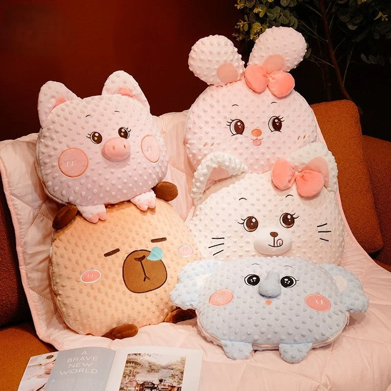 Cuddle Ready Cute Cartoon Pillow Blanket - Image 5