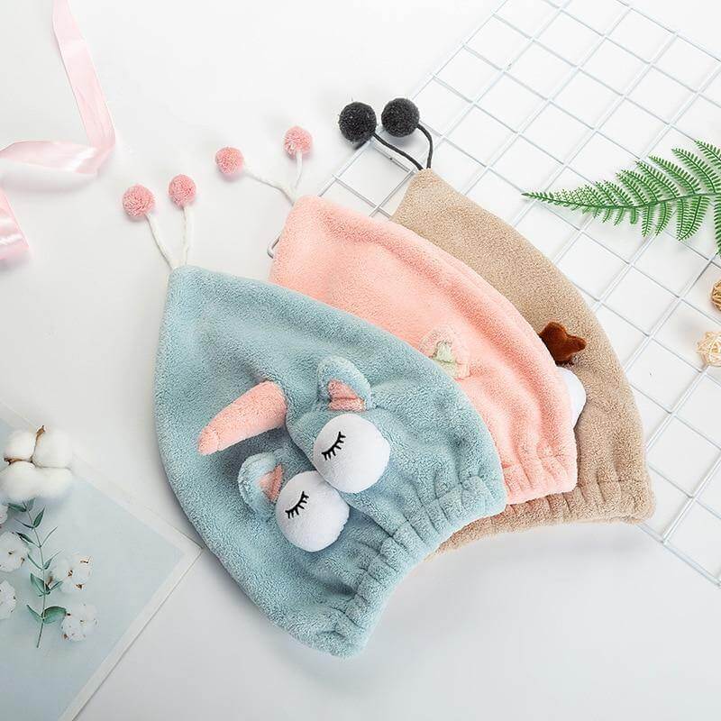 Cute Bath Towel Hair Dryer Hat - Image 2