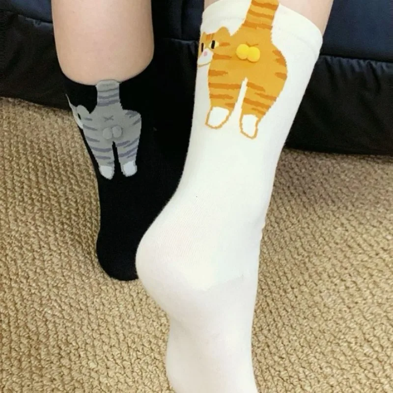 Cute Cat Butt Cartoon Socks - Image 6
