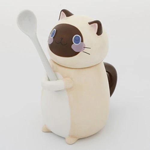 Cute Cat Handmade Coffee Mugs with Spoon - Image 14