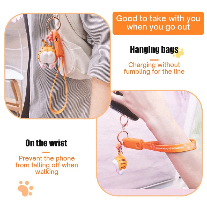Cute Cat Universal Phone Charger Keychain - Image 4